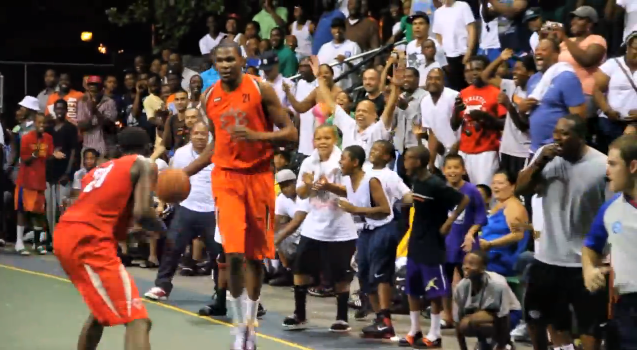 Kevin Durant Crowd on Feet at Rucker Park