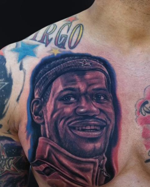 LeBron James Chest Tattoo