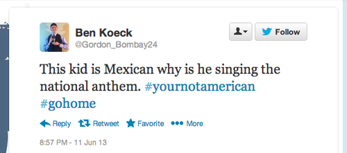 Mexican Kid National Anthem Racist Tweet NBA Finals