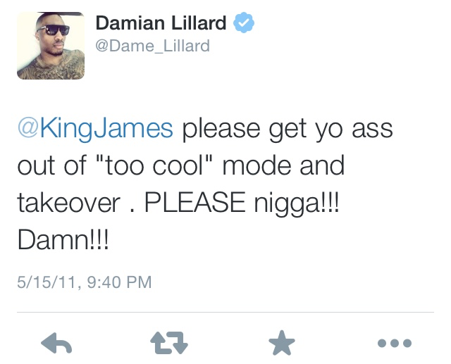 Damian Lillard LeBron James Tweet