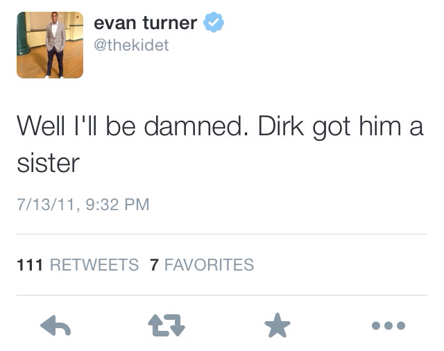 Evan Turner Dirk Nowitzki Tweet